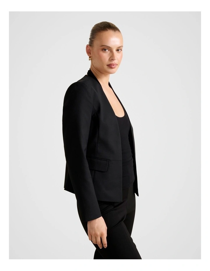 Xavia Fitted Blazer in Black image 3
