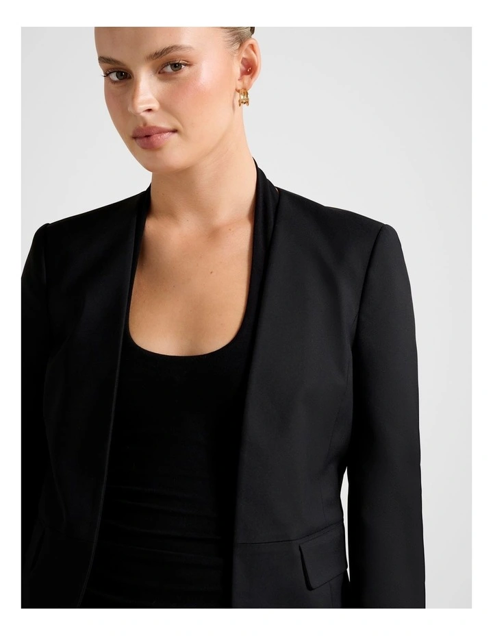 Xavia Fitted Blazer in Black image 4