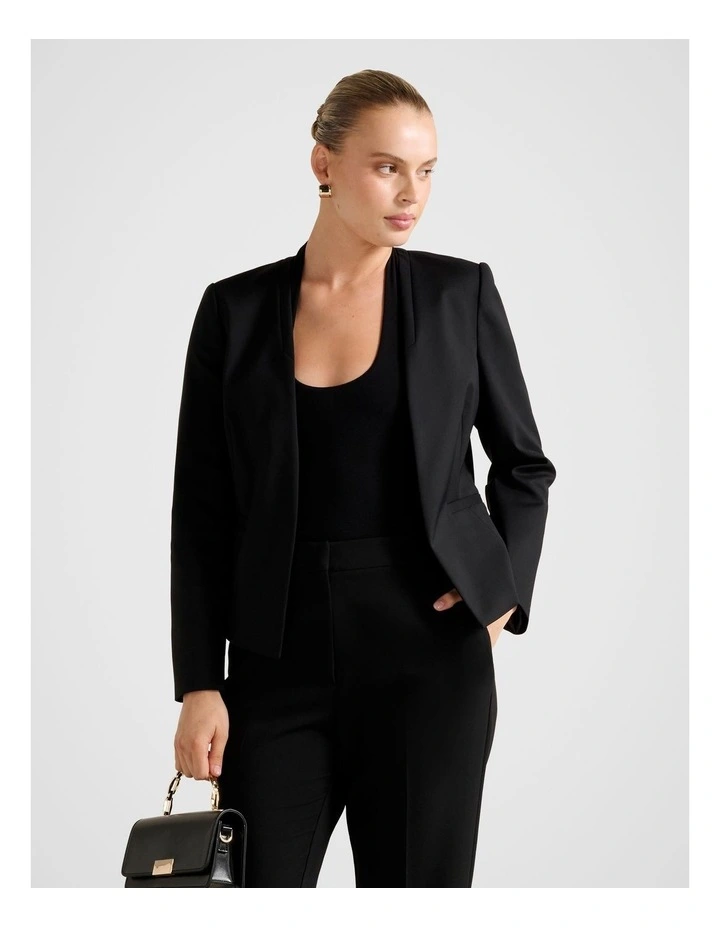 Farrah Fitted Blazer in Black image 1