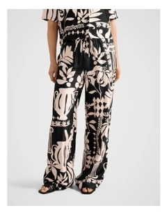 Jenna Drawstring Wide Leg Pants in Multi