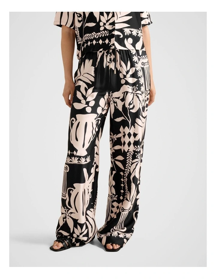 Jenna Drawstring Wide Leg Pants in Multi image 1
