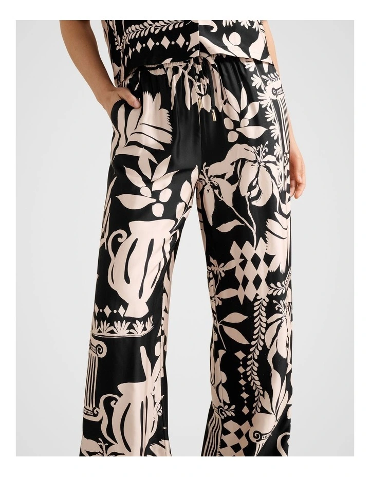 Jenna Drawstring Wide Leg Pants in Multi image 4
