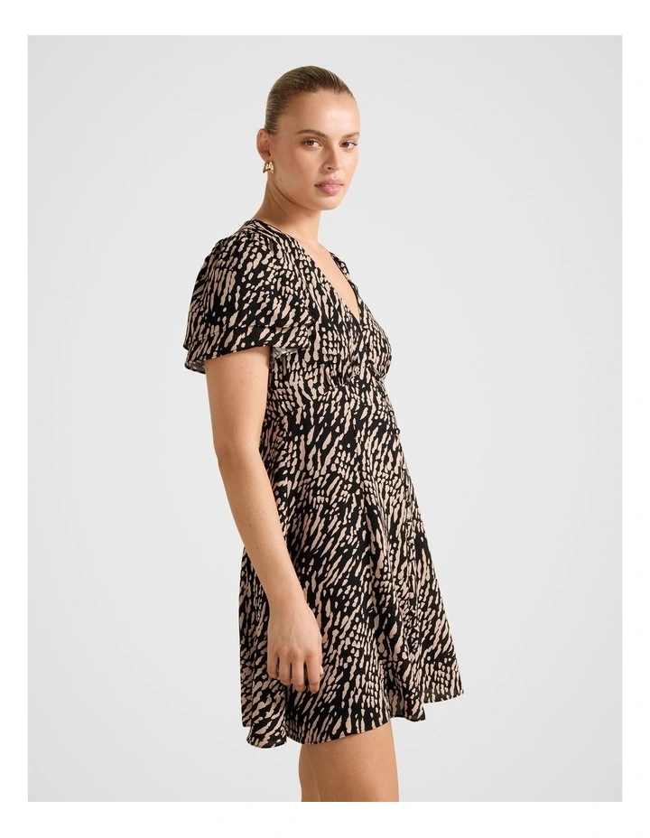 Pria Button Through Mini Dress in Multi image 3