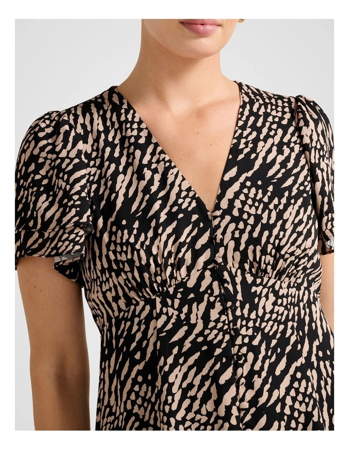 Pria Button Through Mini Dress in Multi image 4