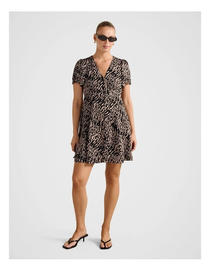 Pria Button Through Mini Dress in Multi image 5