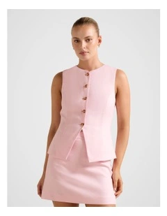 Saylor Linen Waistcoat in Pink