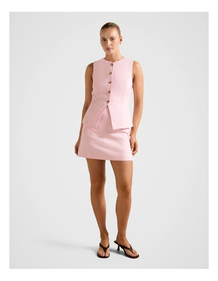 Saylor Linen Waistcoat in Pink image 5