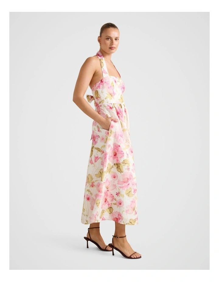 Tilda Halter Neck Midi Dress in Multi image 3