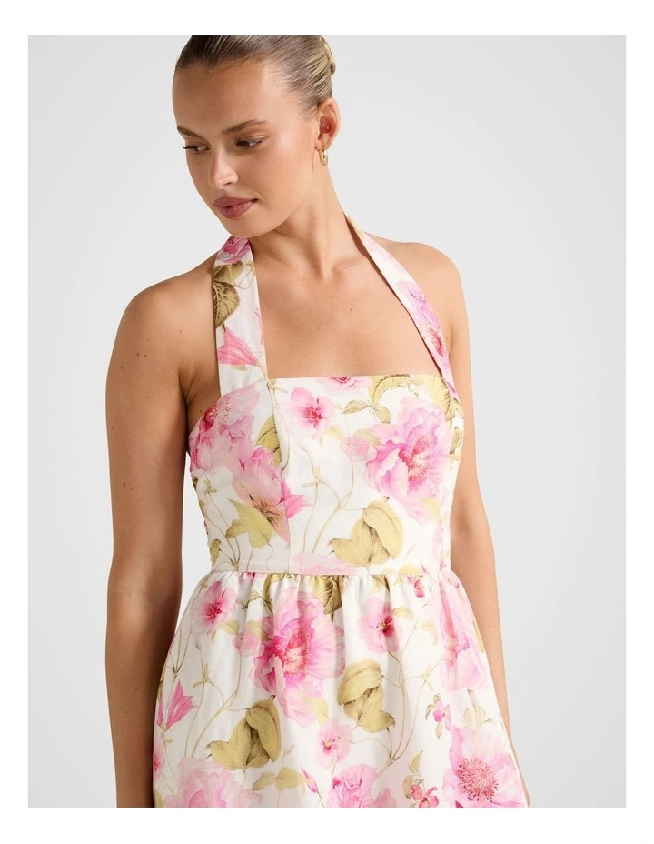 Tilda Halter Neck Midi Dress in Multi image 4