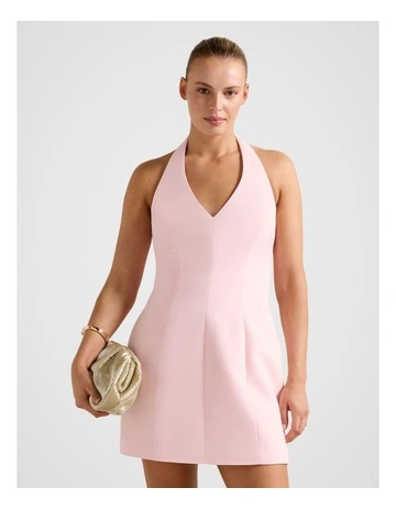 Riley Structured Halter Neck Mini Dress