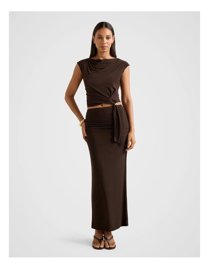 Jazelle Hardware Drape Detail Top in Chocolate image 5