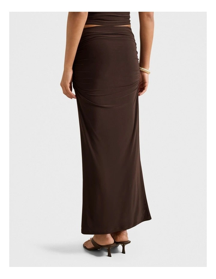Jazelle Jersey Maxi Skirt in Brown image 2