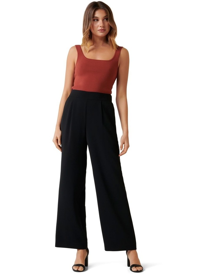 elastic wide leg pants