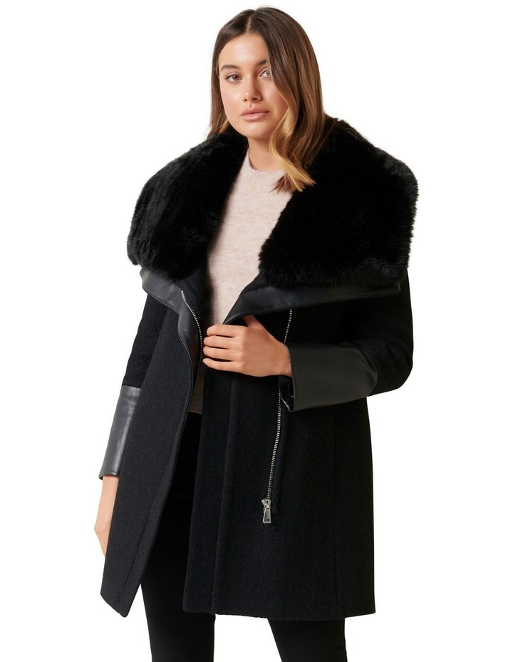 faux fur collar biker jacket