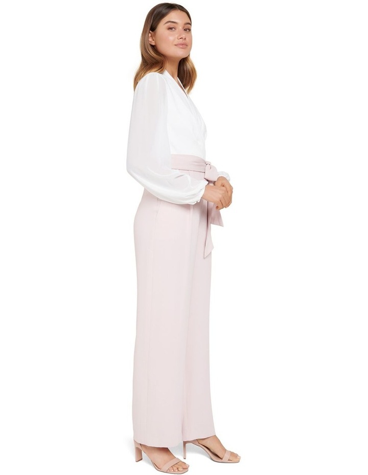 Agatha wrap sheer sleeve jumpsuit clearance