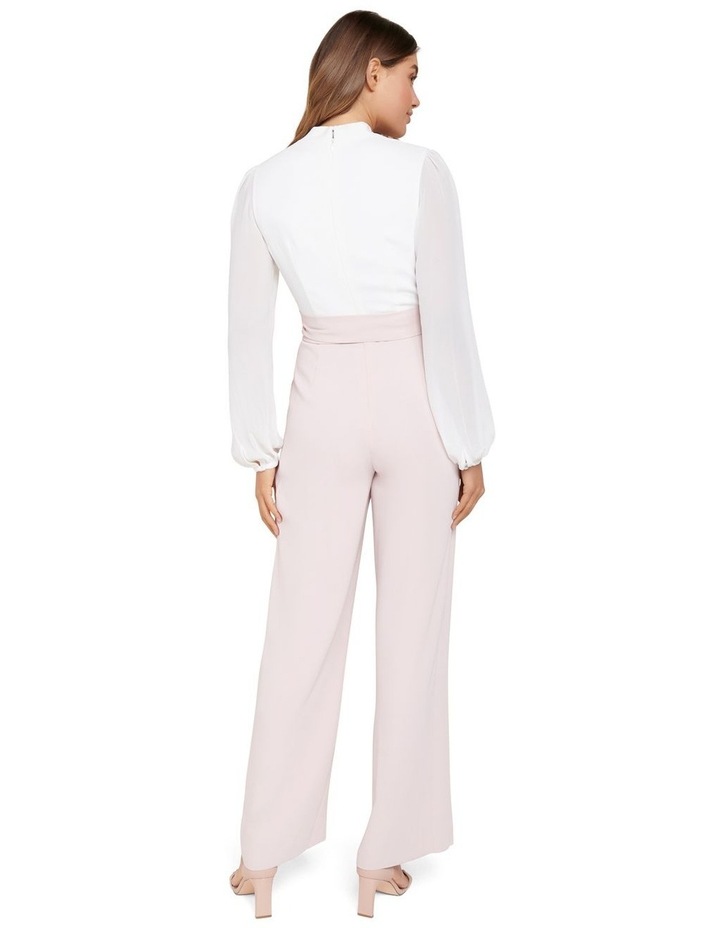Agatha wrap sheer sleeve jumpsuit clearance