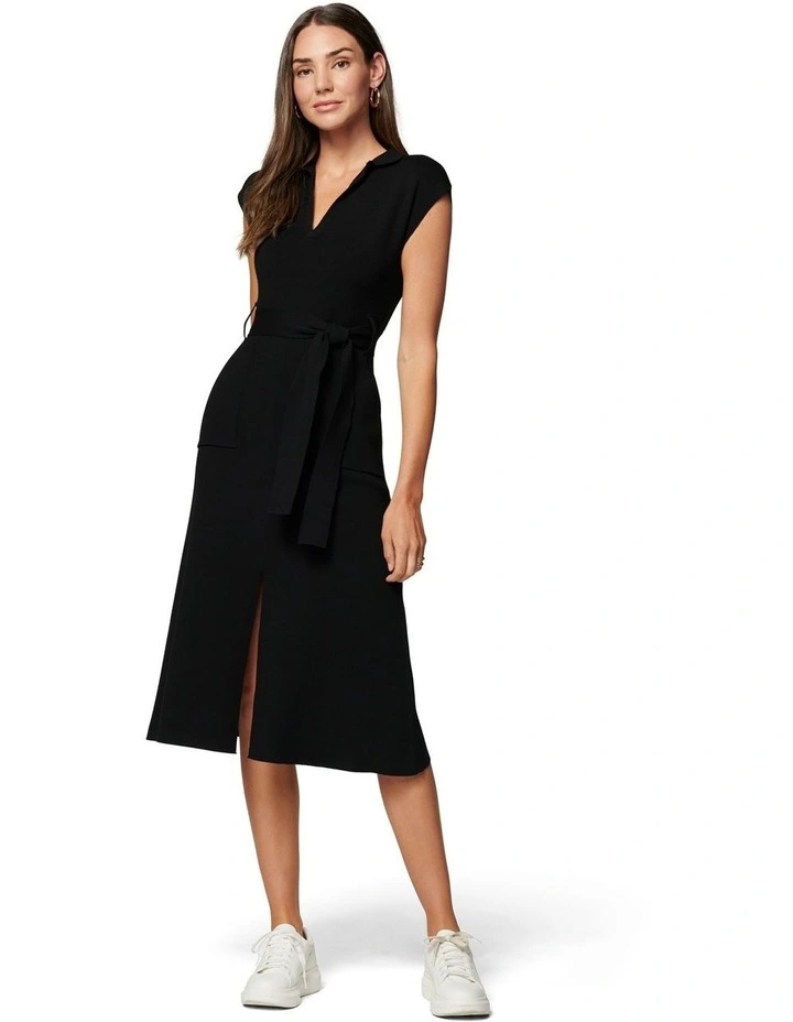 Forever New Mari Collar Fit and Flare Knit Dress | MYER
