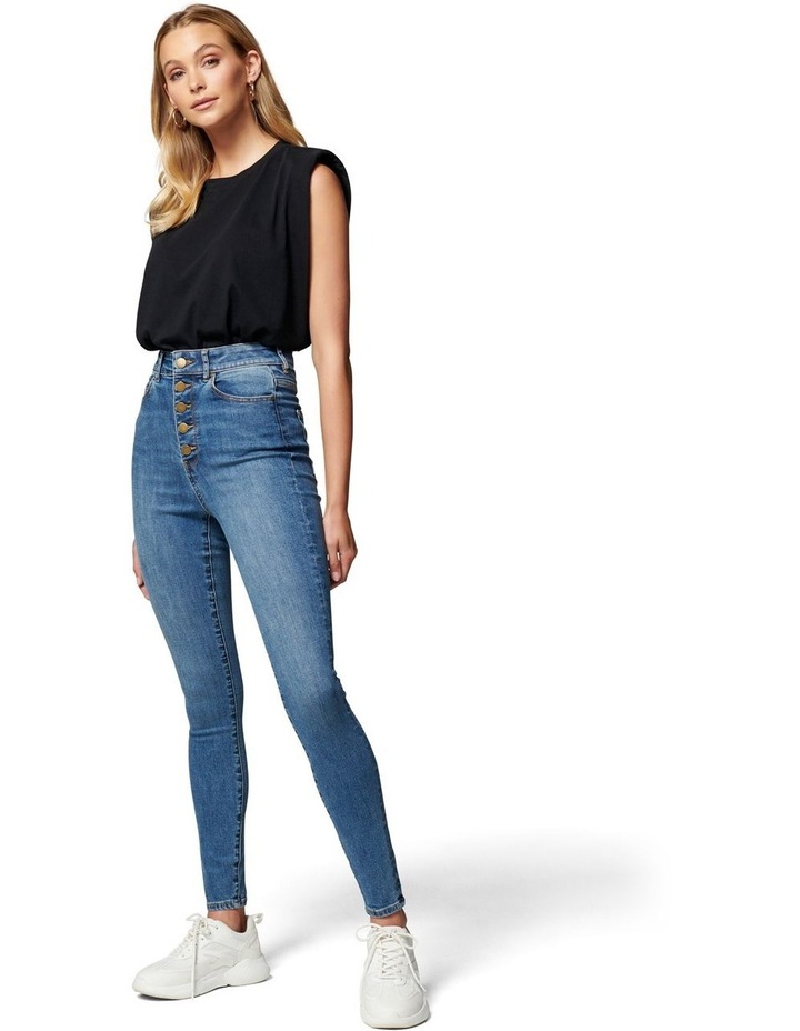High waisted ankle grazer jeans clearance