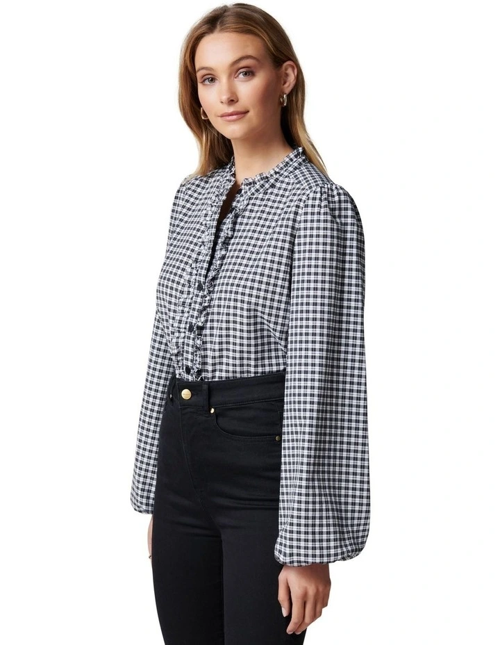 Anna Ruffle Check Blouse image 3