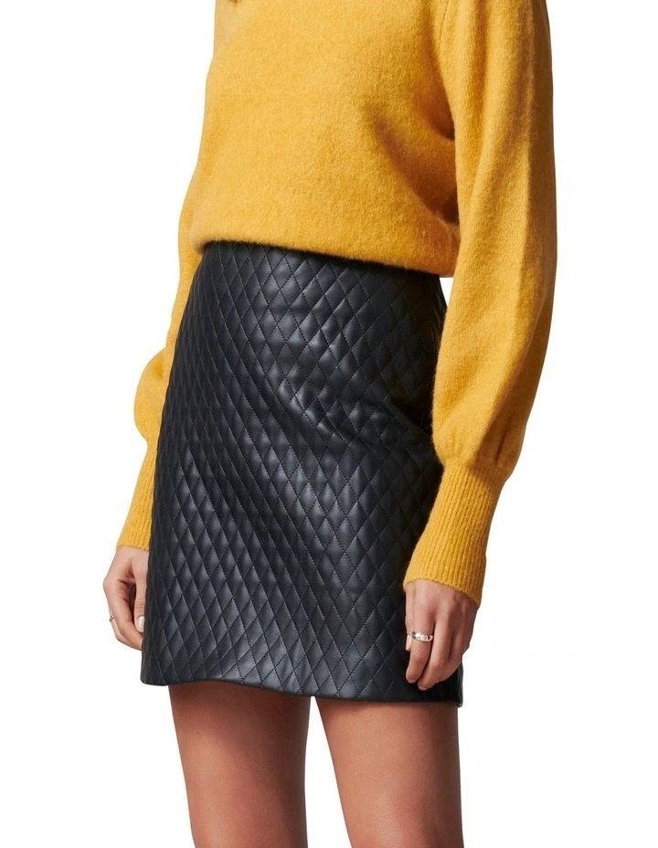 Arizona Quilt Vegan Leather Mini Skirt image 1