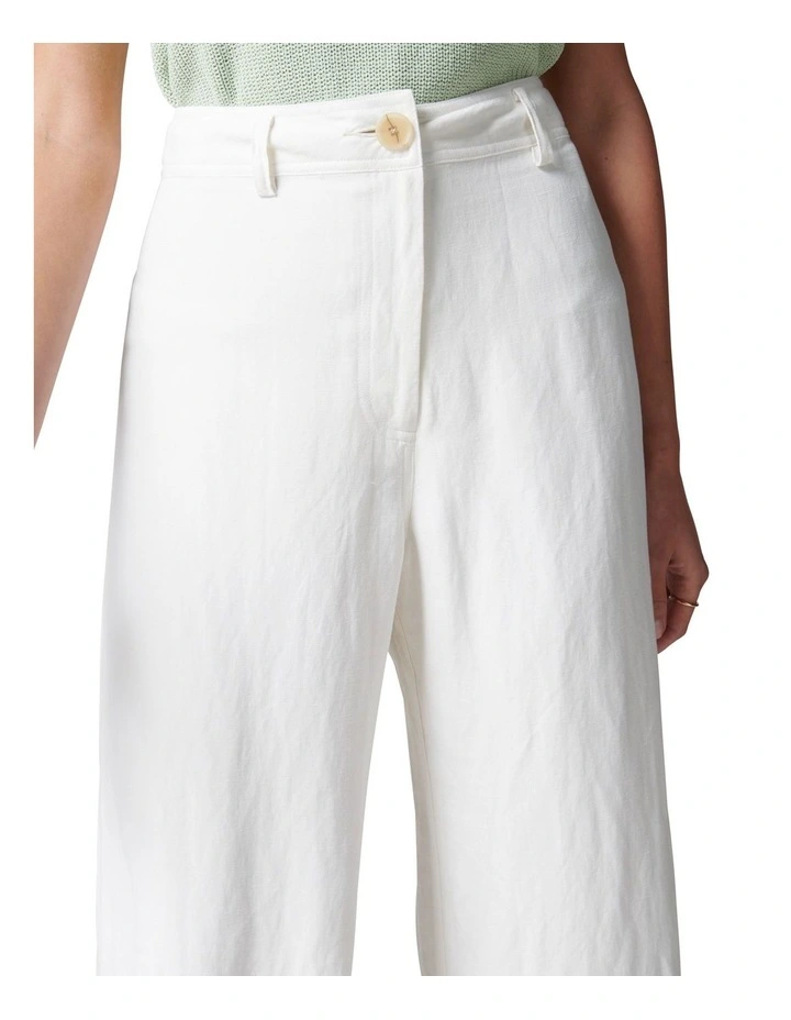 Forever New Indigo Wide Leg Linen Pants Ecru | MYER