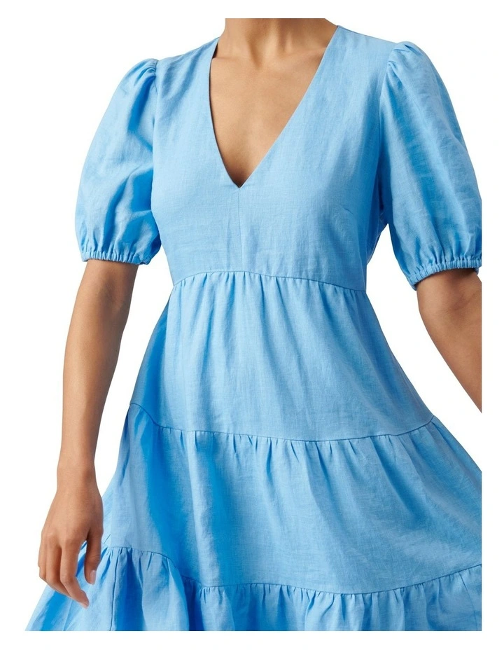 Tuscany Linen Mini Dress Blue Day image 1