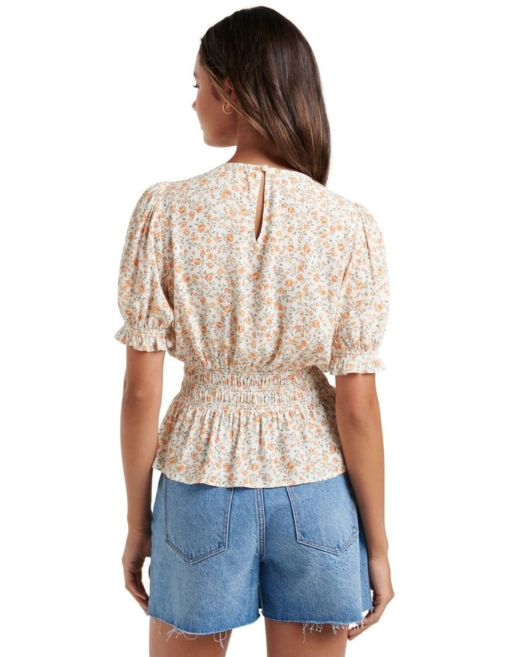 Alyssa Shirred Waist Blouse White image 2
