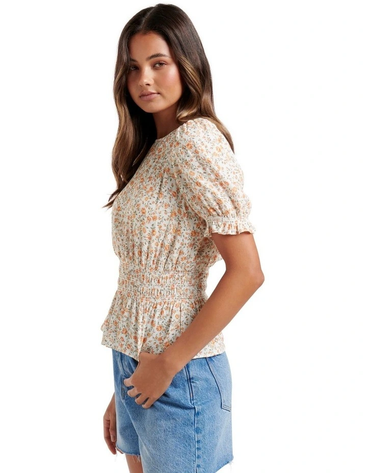Alyssa Shirred Waist Blouse White image 3