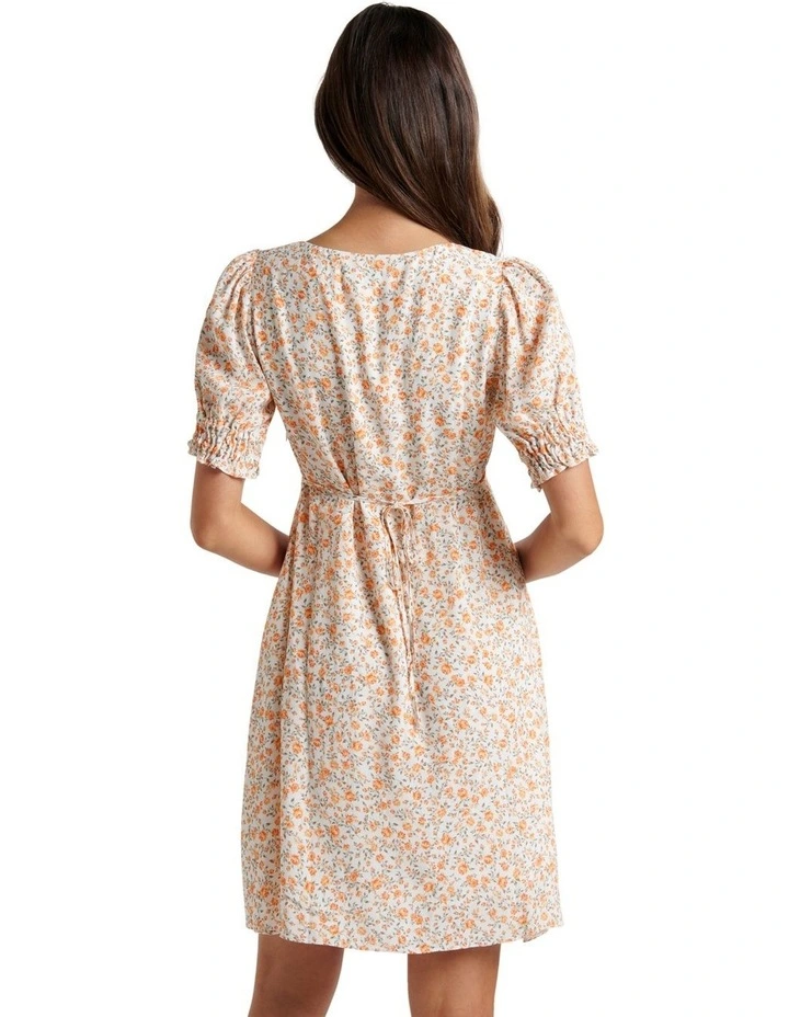 Emily Skater Mini Dress in Peach Montebello Ditsy image 2