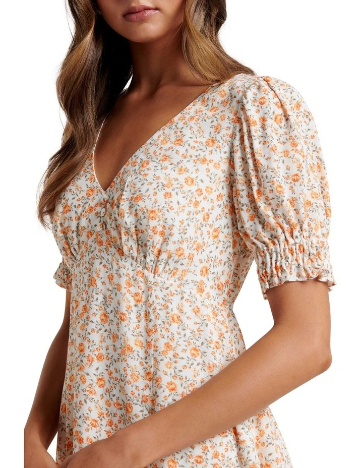 Emily Skater Mini Dress in Peach Montebello Ditsy image 4