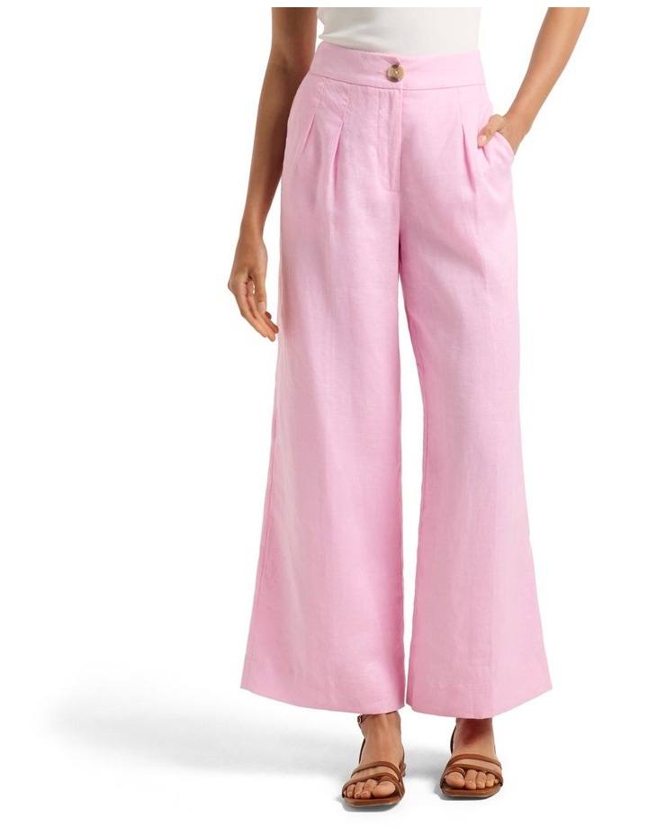 Tiara Linen Wide Leg Pant Pink