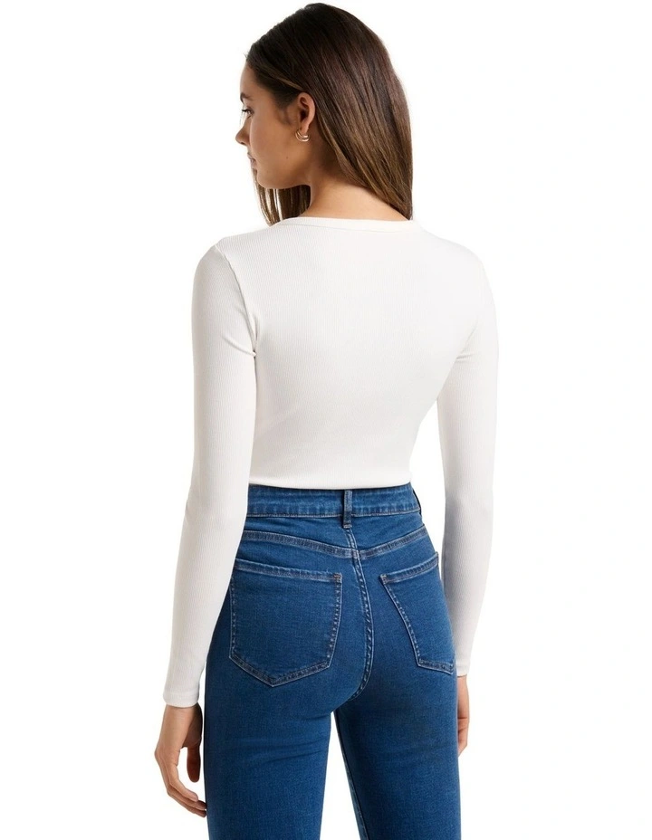 Darcy Crew Neck Top in Porcelain image 2