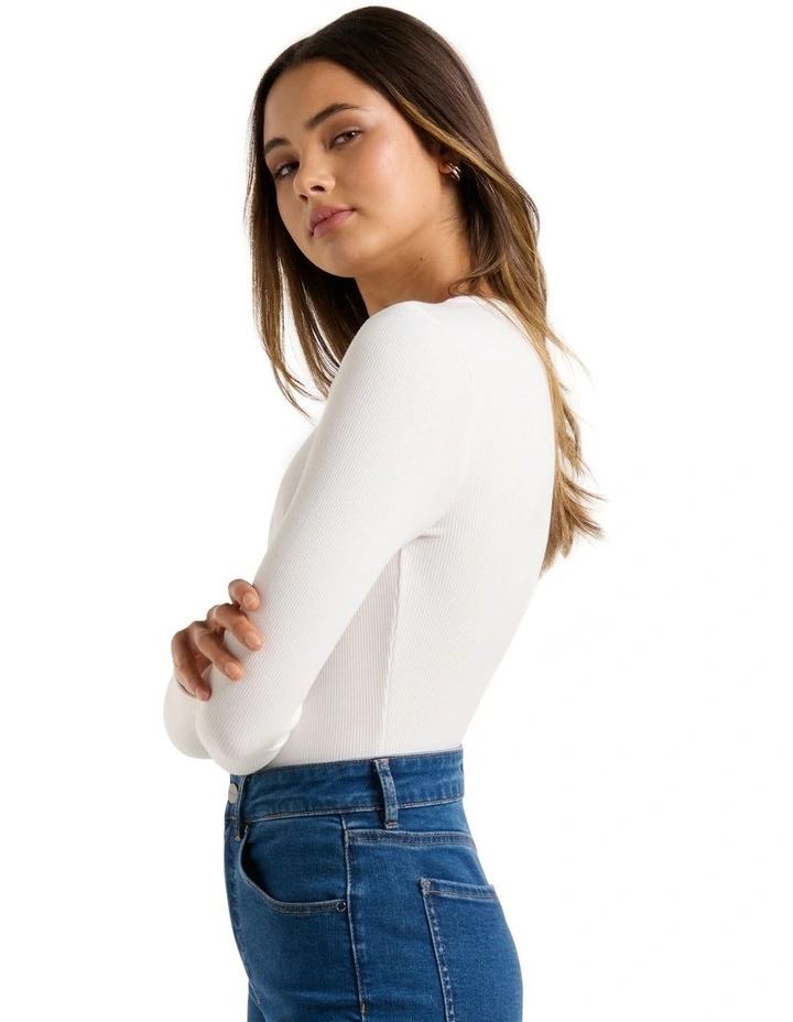 Darcy Crew Neck Top in Porcelain image 3
