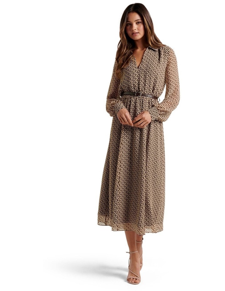 Aria Belted Midi Shirt Dress Interweaved Geo