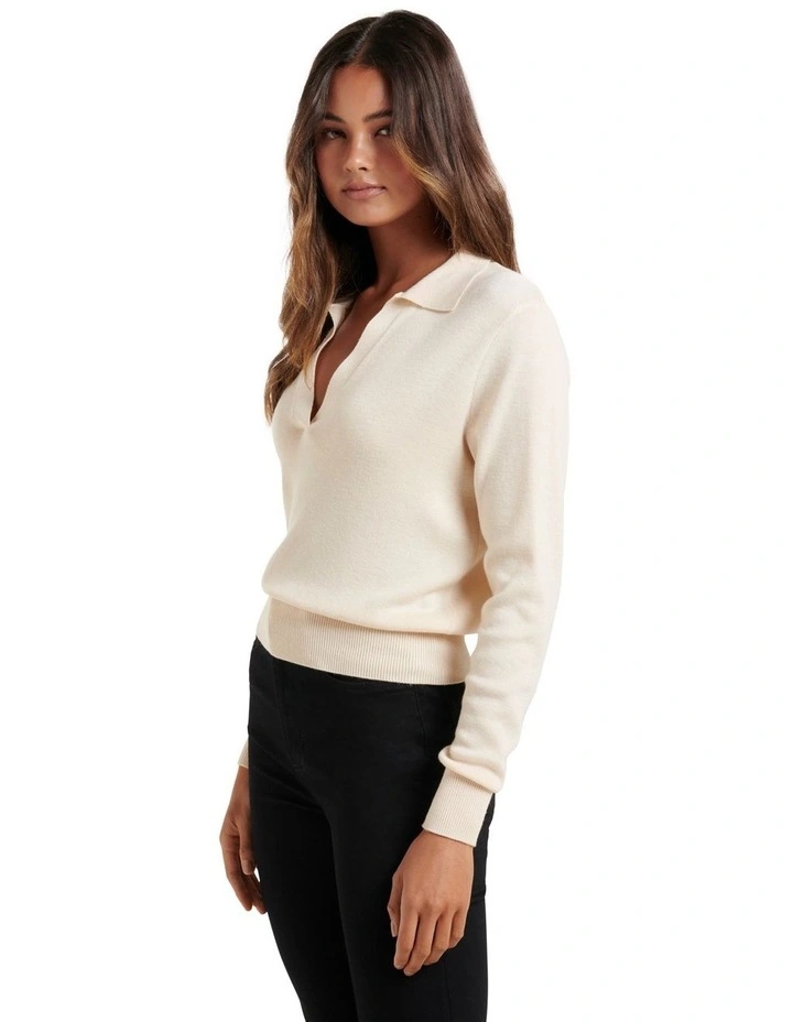Forever New Sonia Polo Knit Jumper In Cream | MYER