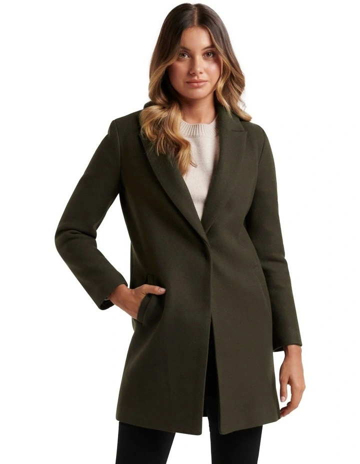 Cleo Single Breasted Coatigan Dark Khaki image 1