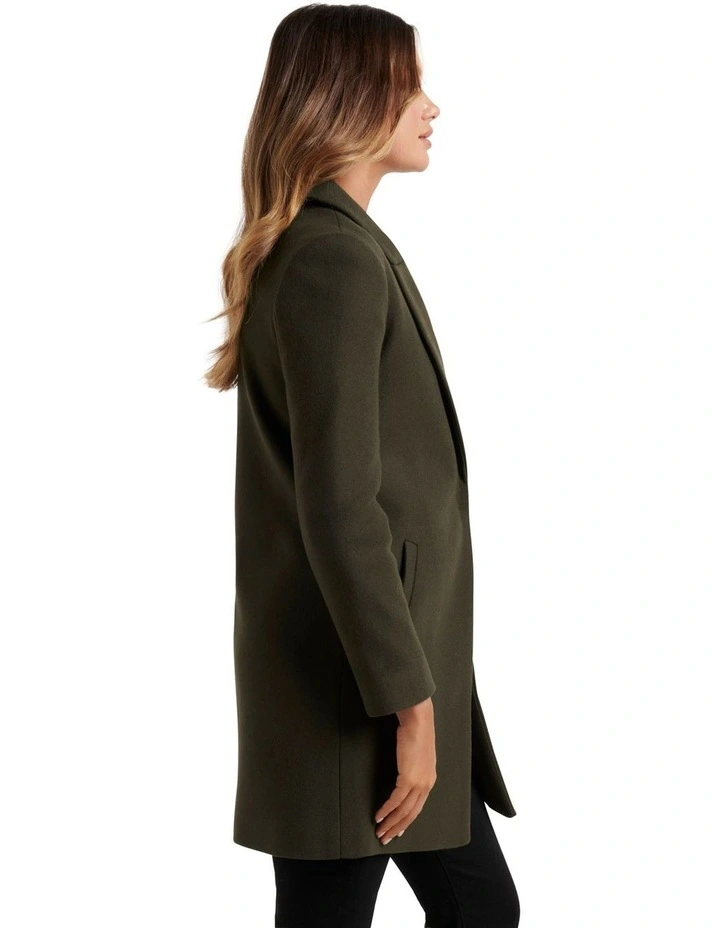 Cleo Single Breasted Coatigan Dark Khaki image 3