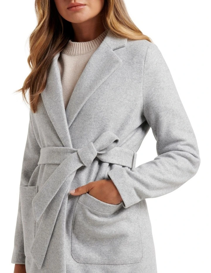 Sarah Wrap Coat Grey Marle image 4