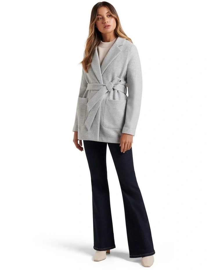 Sarah Wrap Coat Grey Marle image 5
