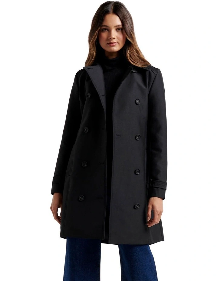 Forever New Samara Structured Trench Black | MYER