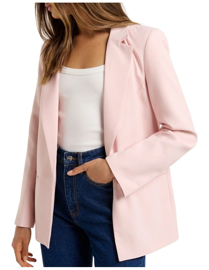 Ella Boyfriend Blazer in Pink image 4