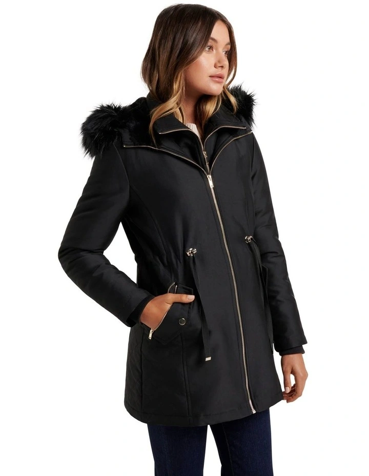 Jasmin Long Parka Black image 3