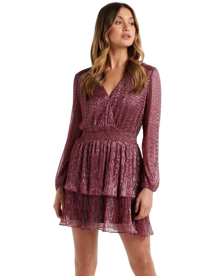 Katie Plisse Wrap Mini Dress Berry