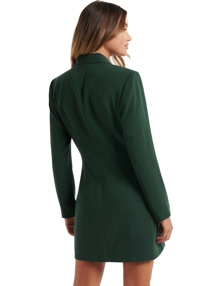 Beau Tuxedo Mini Dress in Green image 2