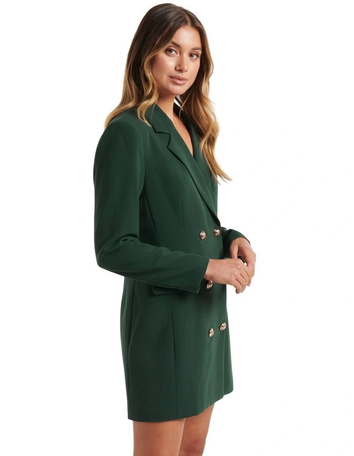 Beau Tuxedo Mini Dress in Green image 3