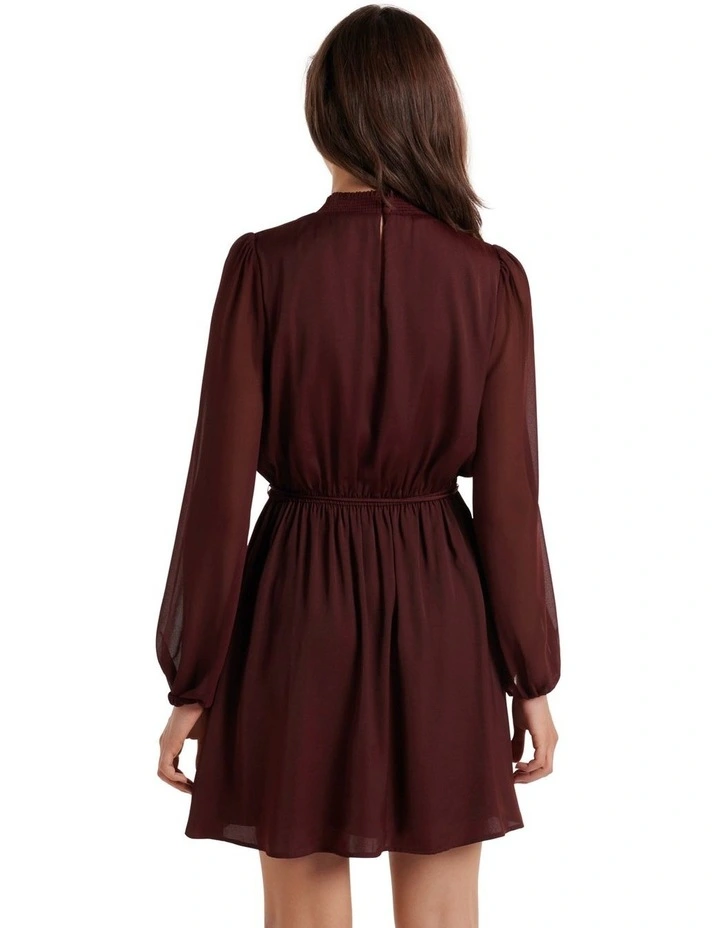Willa High Neck Mini Dress in Red image 2