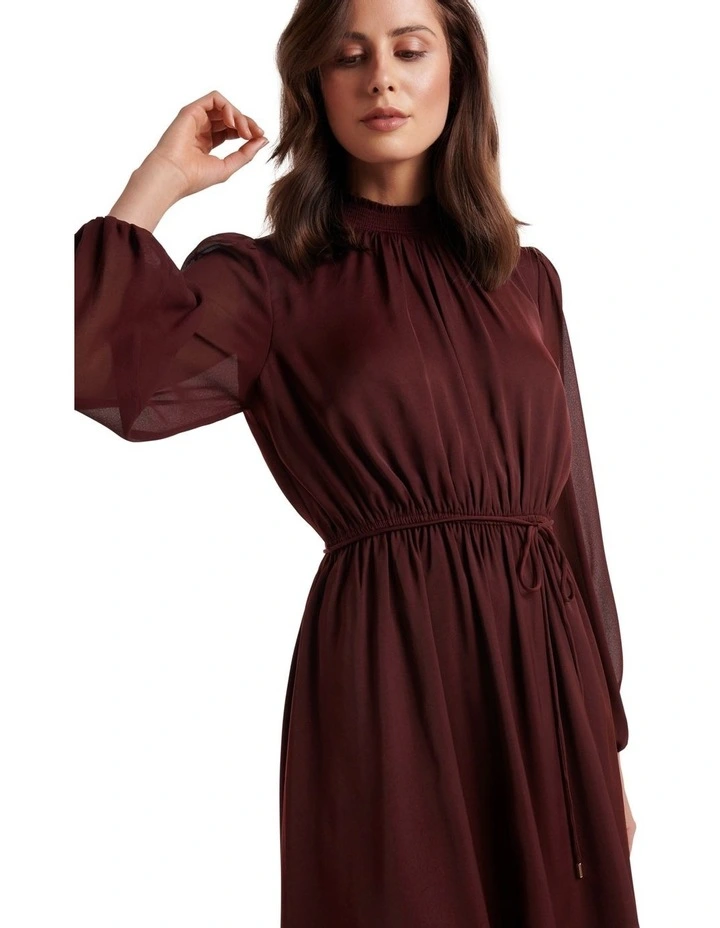 Willa High Neck Mini Dress in Red image 4