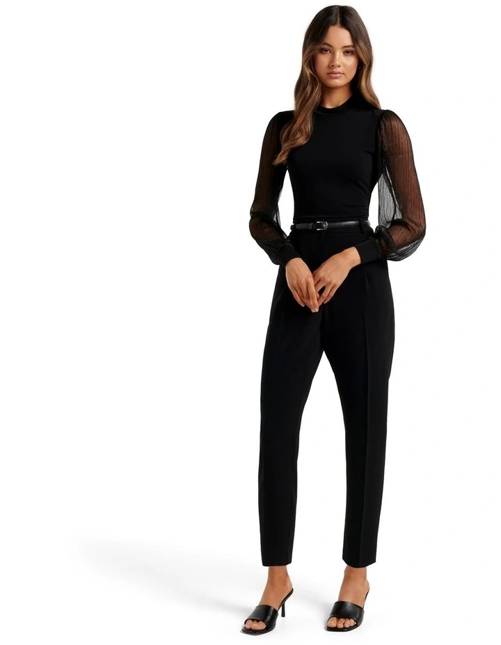 Anita Plisse Sleeve Top in Black image 5