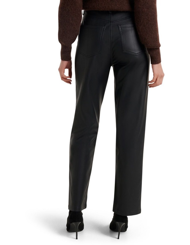 Forever New Jaclyn Vegan Leather Straight Leg Pant In Black | MYER