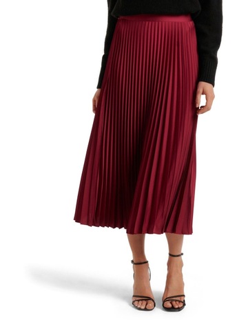 Forever New Ester Satin Pleated Skirt 